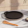 Lifelong Cast Iron Tawa 30cm With Wooden Spatula - Durable, Easy-Clean, Gas & Induction Safe
