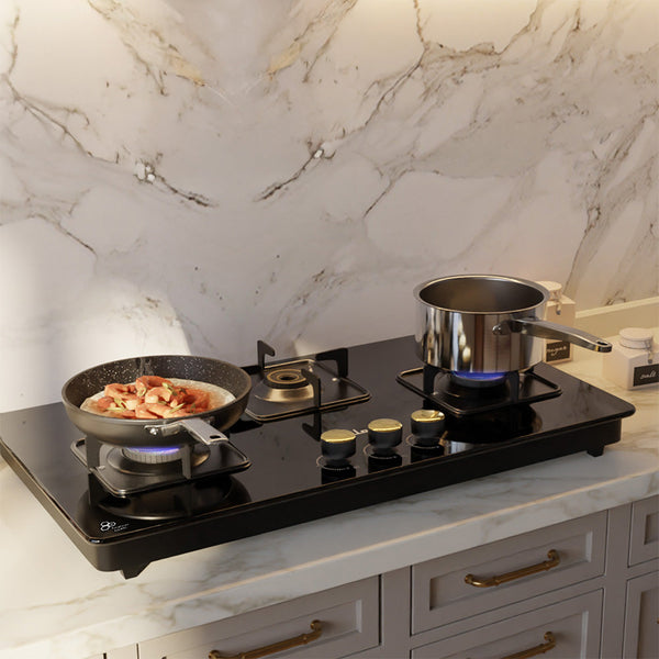 3-Burner Prime Hob Top Gas Stove with Auto Ignition