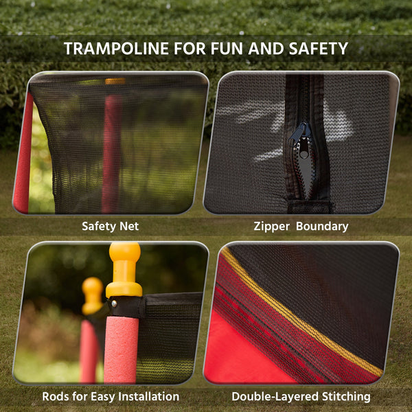 55-Inch Kids Fitness Trampoline with Safety Net