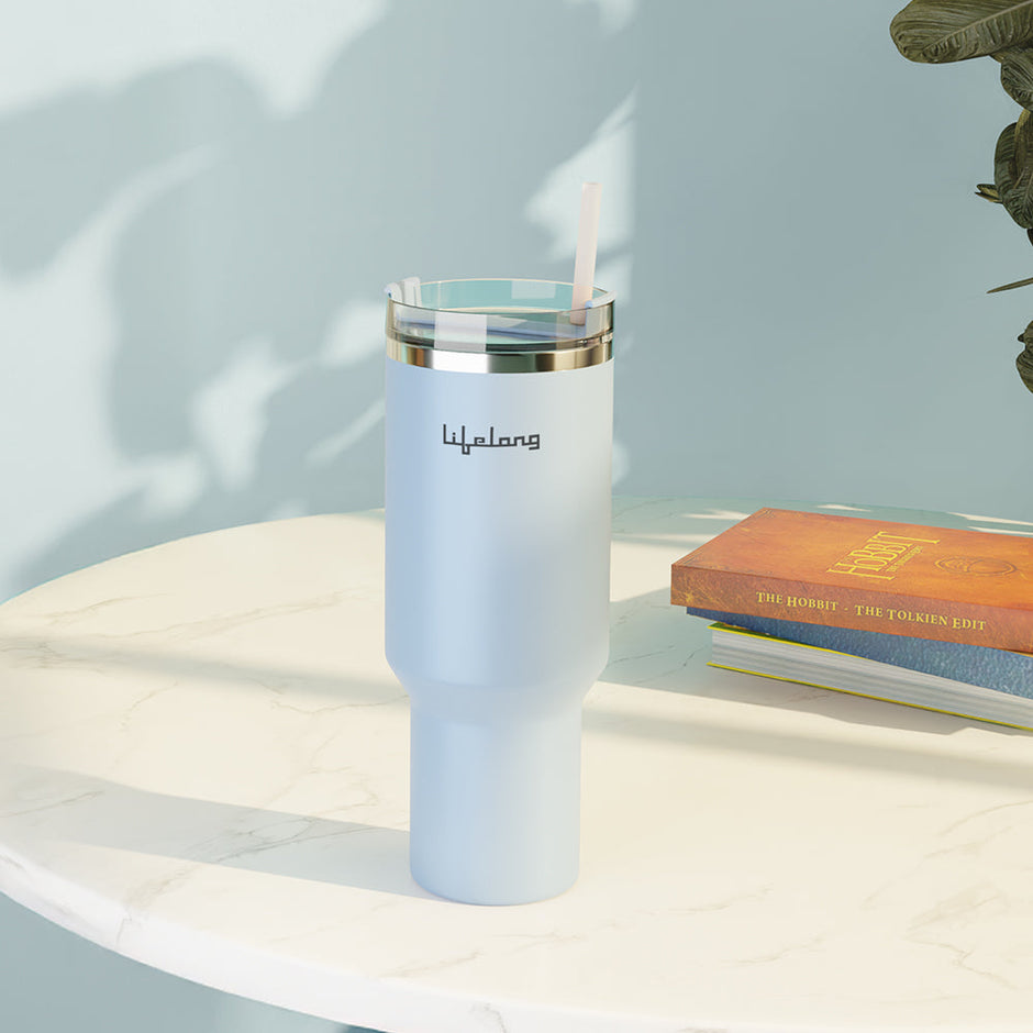 Lifelong 900ml Vacuum Tumbler - Double-Wall Insulated Steel Bottle with Lid & Straw, Hot & Cold Use