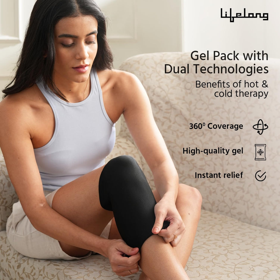 Lifelong Hot & Cold Gel Pack for Pain Relief | Reusable Hot & Cold Gel Pack, Cool Pack, and Ice Bag for Elbow& Knee, and Body Aches | Large Icepack, Cold & Hot Compress, Cooling Knee Band, Hot Pack for Elbow Pain, Ideal for Cramps