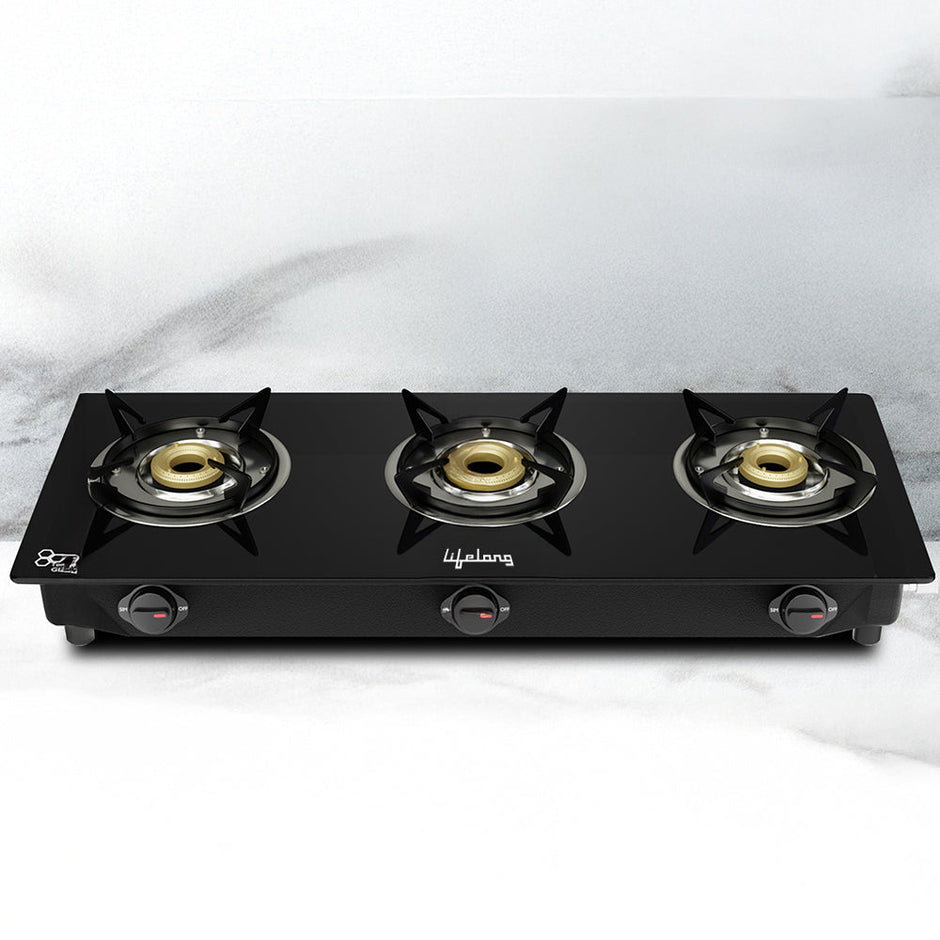 Lifelong LLGS803 3 burner glass top gas stove