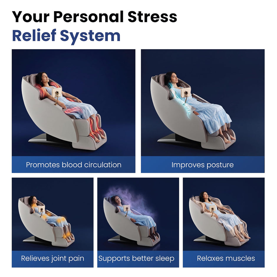 Lifelong Full Body Massage Chair with Recliner for Home & Office|SL Track & Back Heating| 3D Rollers for Pain Relief |16 Airbags, 5 Auto Programs, 3 Intensities, Foot Rollers, Zero Gravity, Bluetooth