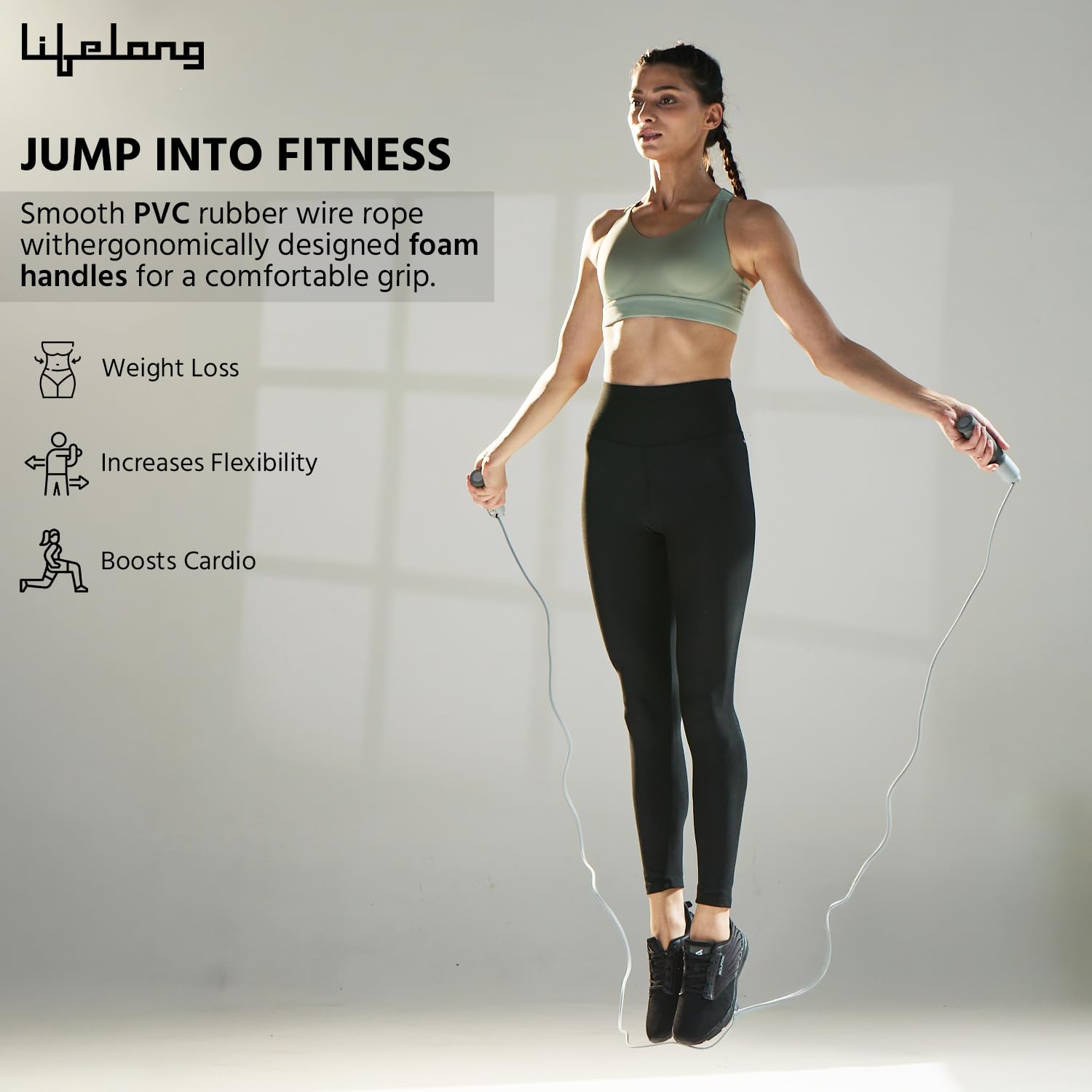 Lifelong LLSR06 Skipping Rope for Men, Women & Children - Jump Rope