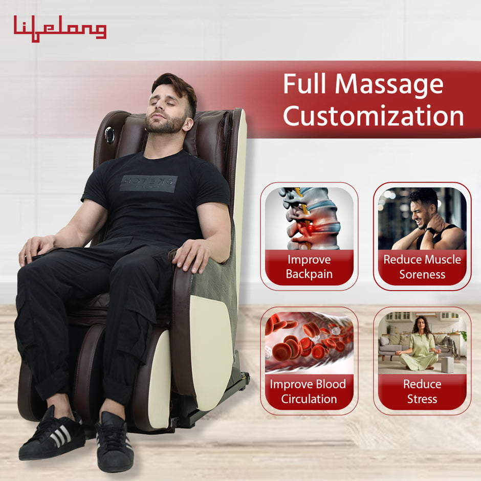 Lifelong Full Body Massage Chair with Recliner and powerful 3D back and Leg Massage for Home | LLM550