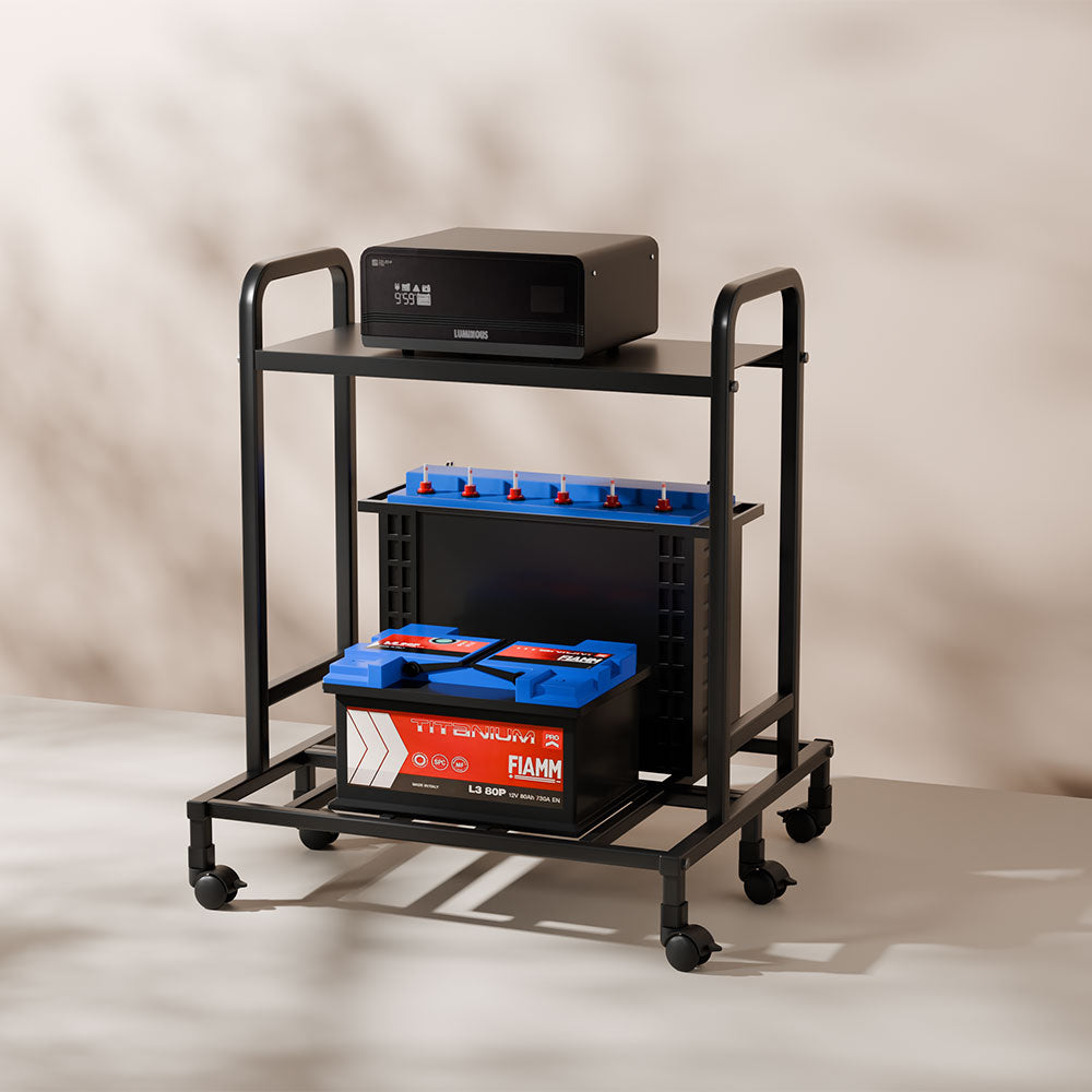 Double Battery Inverter Trolley Stand