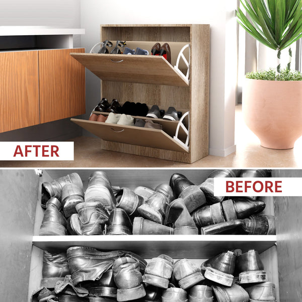 Engineered Wood Shoe Cabinet with Adjustable Shelf