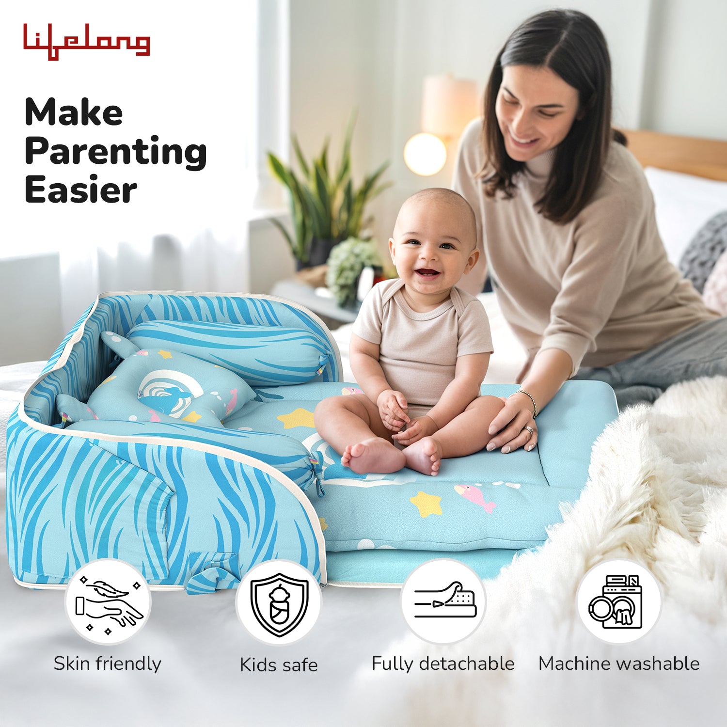 Lifelong Cuppy Baby Nest Lite | Portable & Foldable Infant Bed for