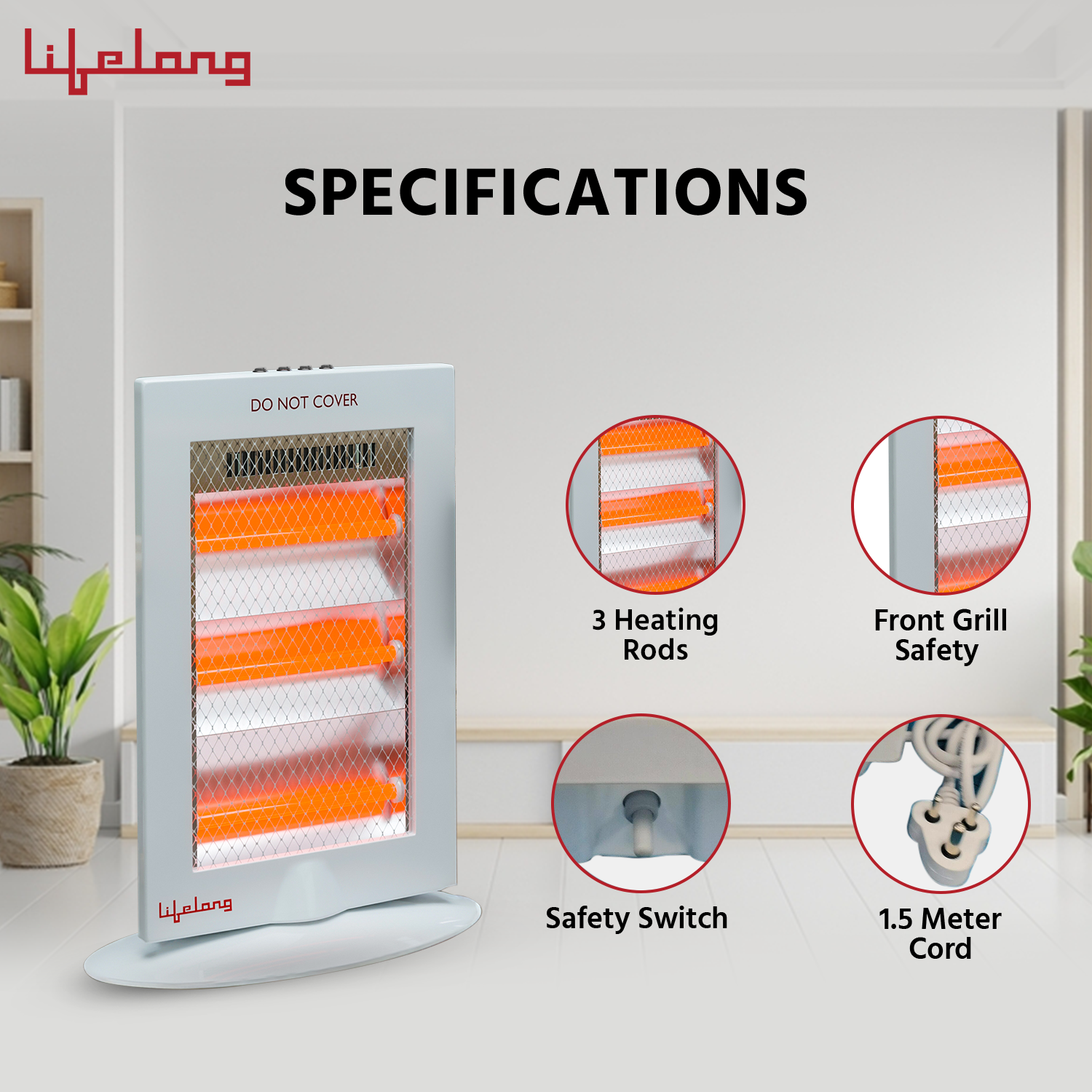 Regalia Plus 1200 Watts Halogen Room Heater for Home