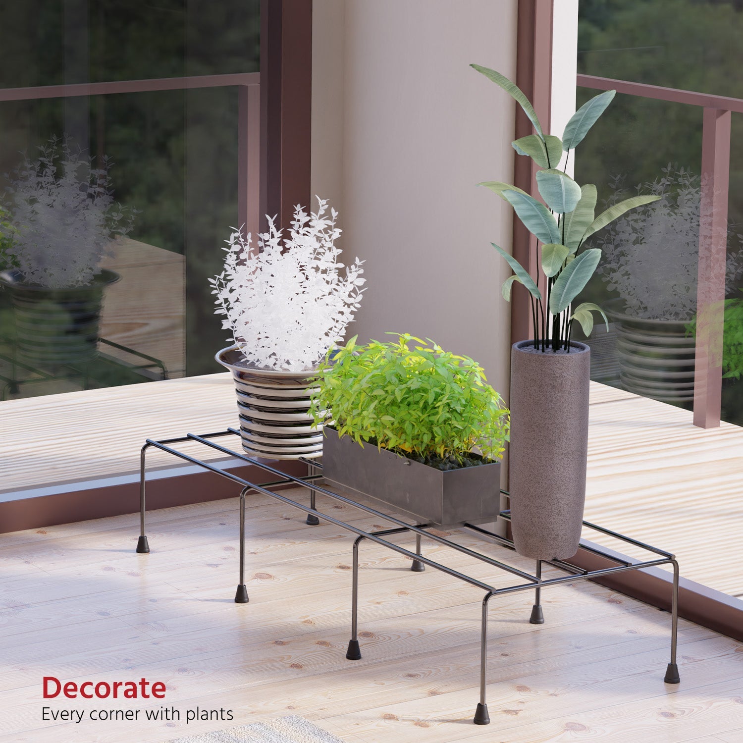 Set of 4 Anti-Rust Plant Stands