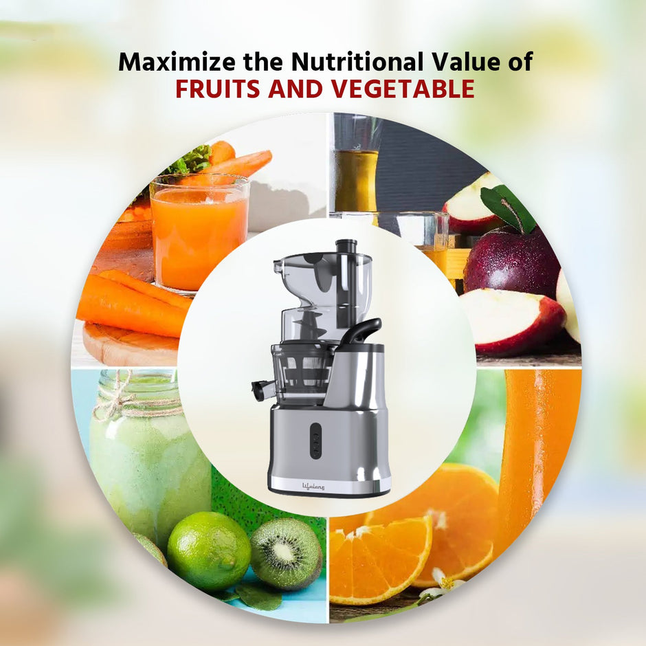 Lifelong Cold Press Juicer Blender 200 Watts, Slow Juicer Cold Pressed-Fruit&Vegetable