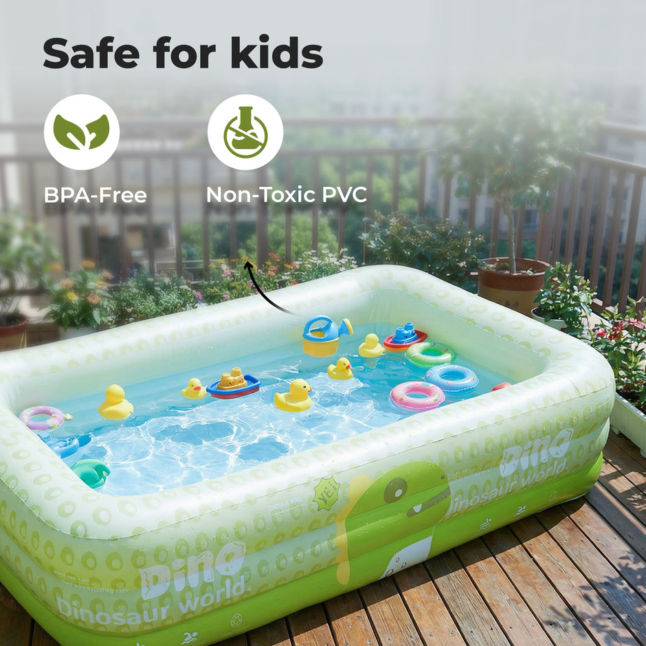 7FT Inflatable & Foldable Family Pool â€“ Portable Kiddie Pool with Pump & Bag for Adults & Kids
