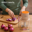 Lifelong Rechargeable Electric Food Chopper with 600ml | 100W Motor | Triple SS Blades | USB Type-C Charging |3600 mAh Battery | One-Press Operation for Veggies, Meat, Garlic, Nuts & Baby Food(LLWC05)