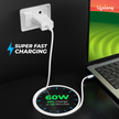 Lifelong Electronics 60W PD USB Type C to Type C Fast Charging Cable | High Speed Data Cable | Nylon Braided, Transparent PVC Case & Tangle Free | iPhone 16/15/14, Android, Laptop, Tablet etc. | 1.25M