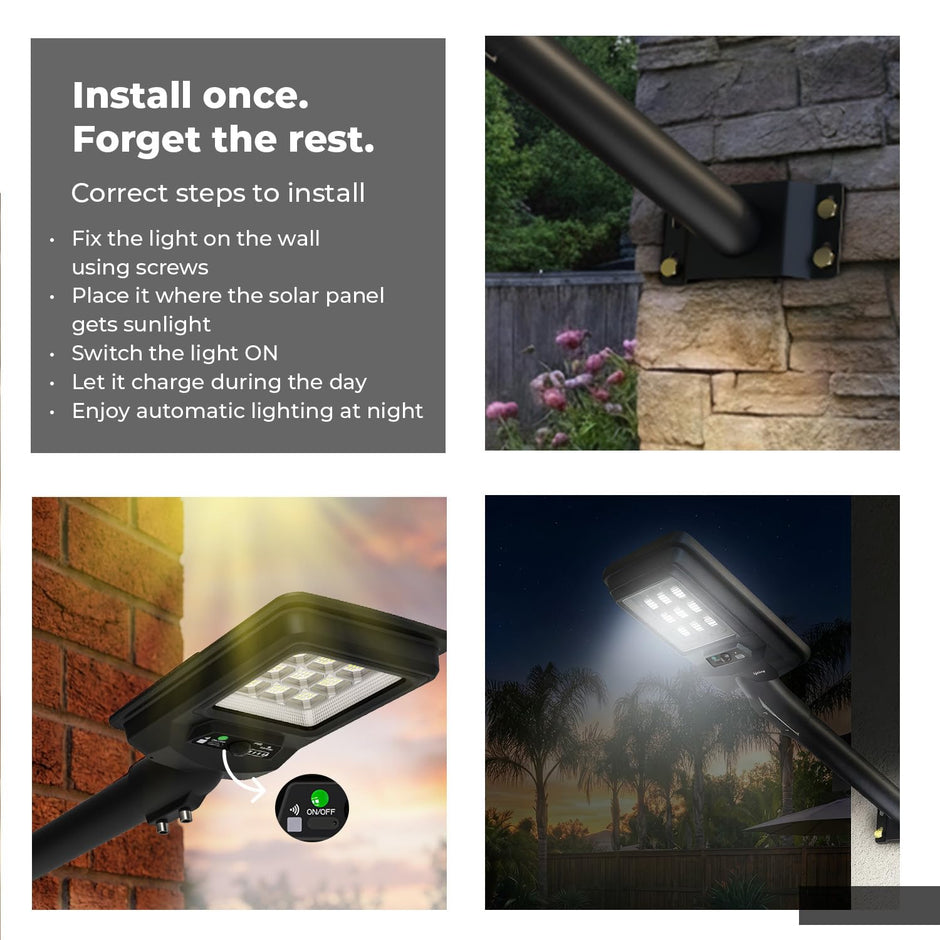 Lifelong 100 W Solar Light for Outdoor Garden | 6000 mAh Waterproof Wall Light with Remote | Street Light with 1200 Lumens | Motion Sensor | Energy Saving for Home| Ideal for Gate, Yard & Pillar