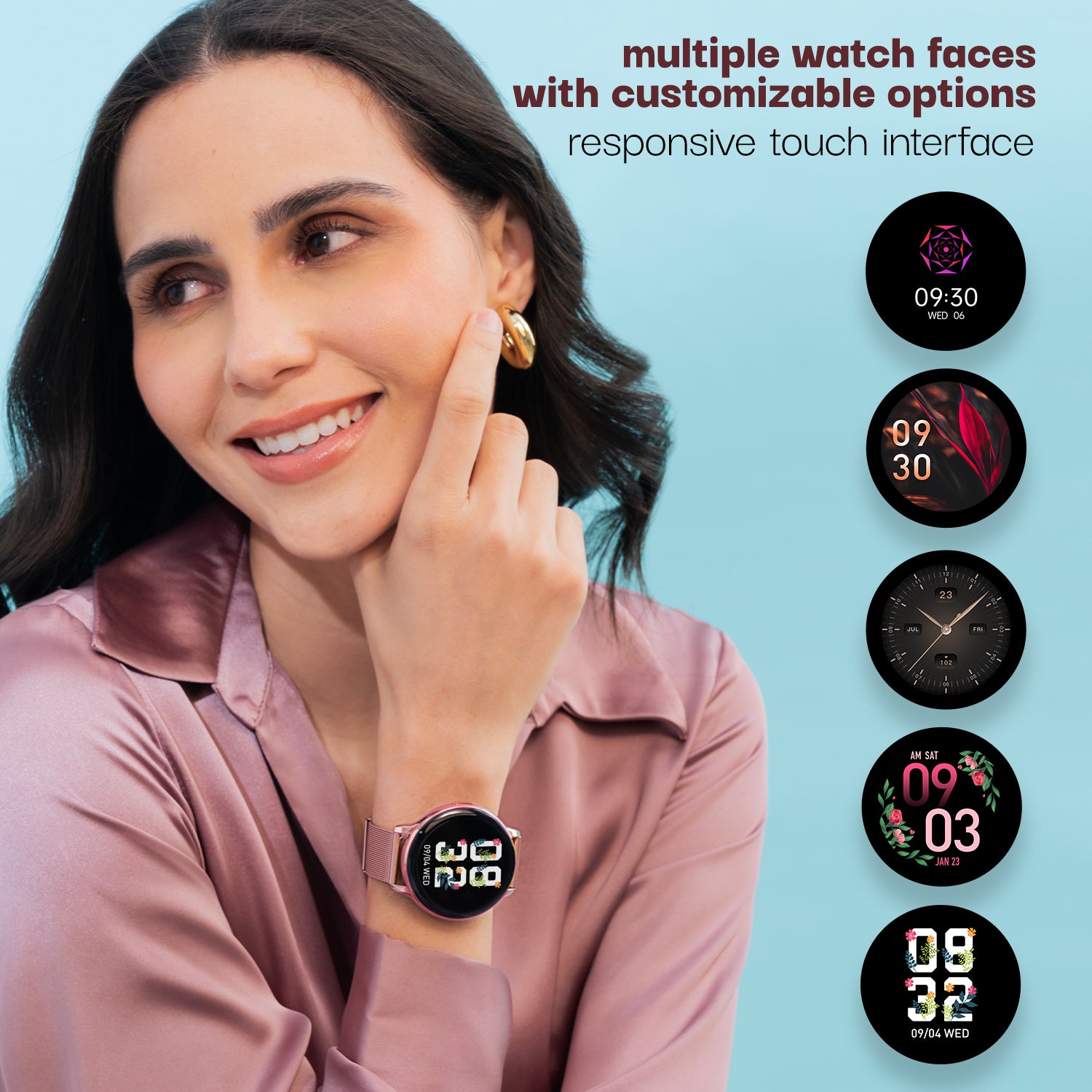 Vibez Emerald Rose Gold Smartwatch