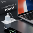 Lifelong 45W Super-Fast GaN Charger PD Technology | 1 USB A + 1 Type C Port | iPhone 17/16/15/14 (Including Pro Max), Android, Samsung | Laptops - MacBook, Dell, HP, Lenovo, Acer, ASUS