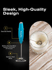 Lifelong Milk Frother for Coffee - Handheld Battery-Operated Electric Drink Mixer| with Stand |Blue