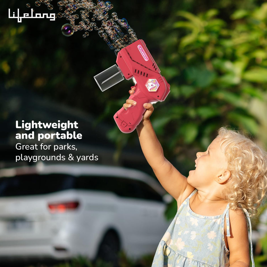 Lifelong Cuppy Automatic Bubble Gun Toy for Kids | Electric Bubble Machine with 1 Bubble Solution