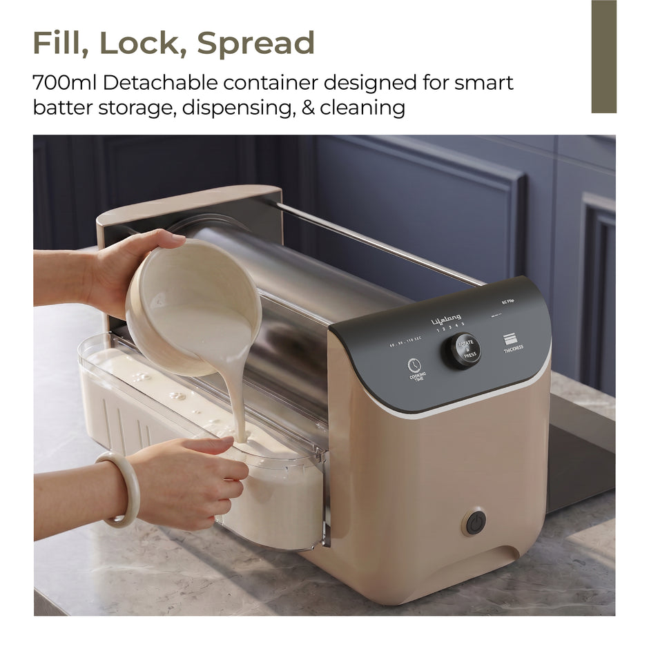 Lifelong 1600W Automatic Dosa Maker | Restaurant-Style Dosa Machine with 3 Thickness & 3 Temperature