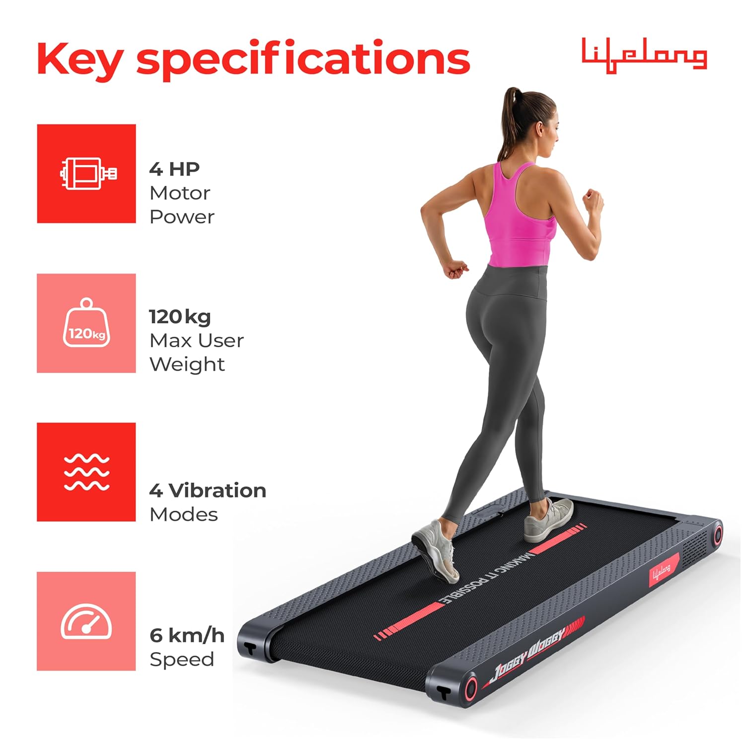Walking Pad Treadmill with 4 HP Motor