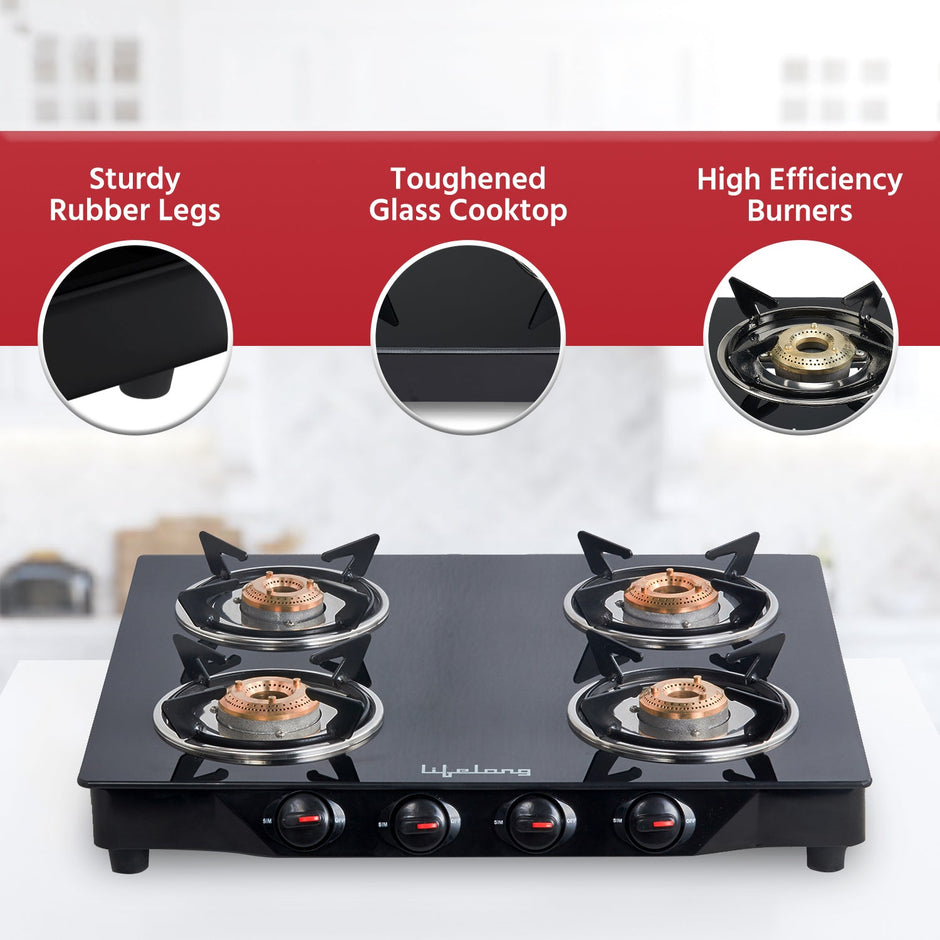 Lifelong LLGS30 4-Burner Gas Stove