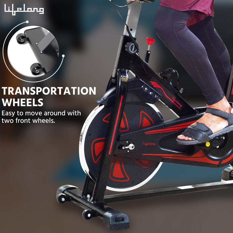 Fit Pro Spin Fitness Bike with 6Kg Flywheel, Adjustable Resistance, LCD Monitor and Heart Rate Sensor