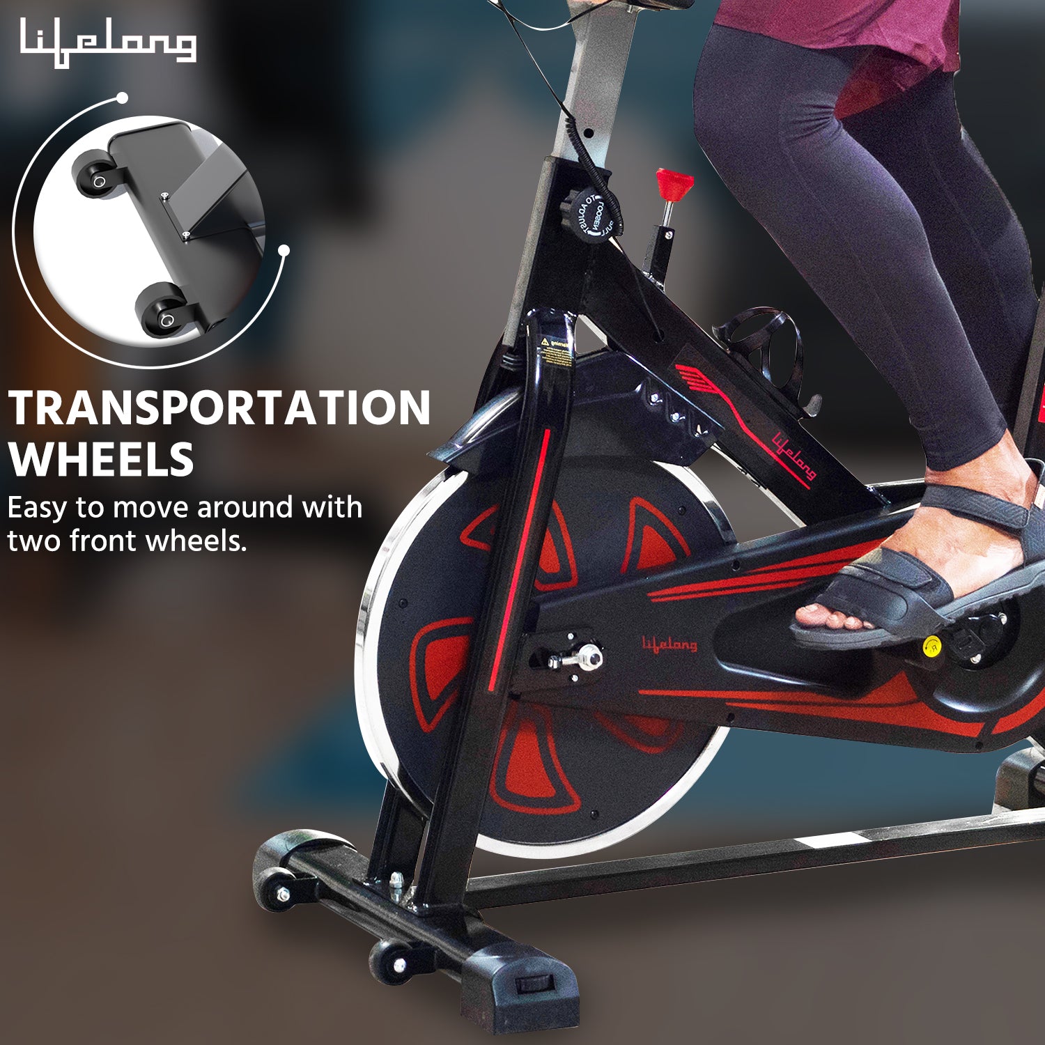 Fit Pro Spin Fitness Bike with 6Kg Flywheel, Adjustable Resistance, LCD Monitor and Heart Rate Sensor
