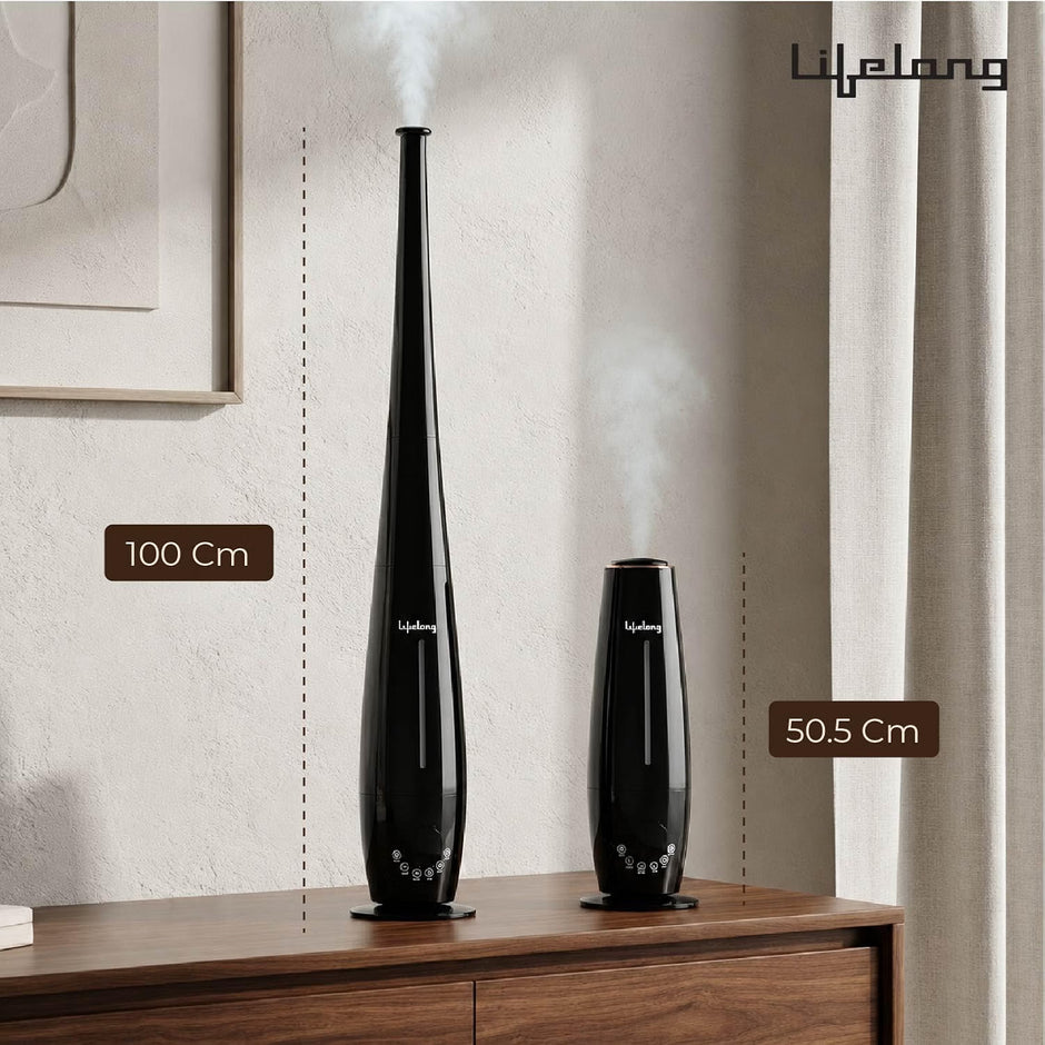 Lifelong Cool Mist Ultrasonic Humidifier for Room Moisture 5.5L |Top Fill Aromatic Air Diffuser for Home, Office, Bedroom, Living Room | 35dB, 360° Nozzle, Adjustable Mist, Auto Shut Off, 8Hr