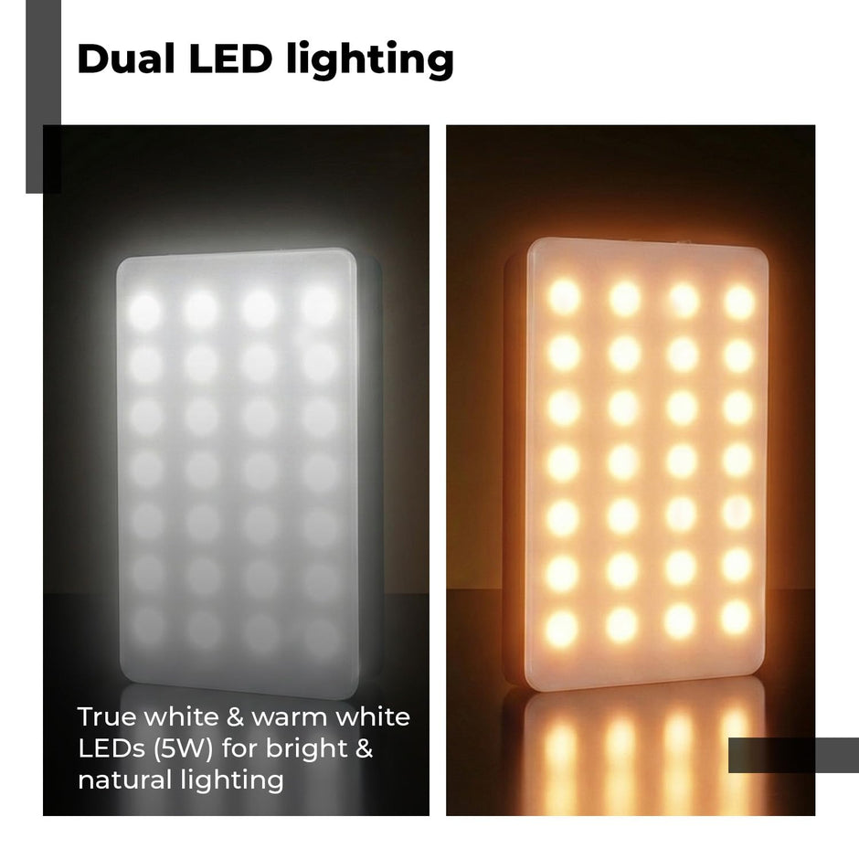 Lifelong Dual RGB Fill Light for Video & Photo Shooting | 2000 mAh Rechargeable Battery & 9 FX Modes | Influencer Selfie & Portable LED Light with Adjustable Clamp | Used for Phone, Laptop, Tablet etc
