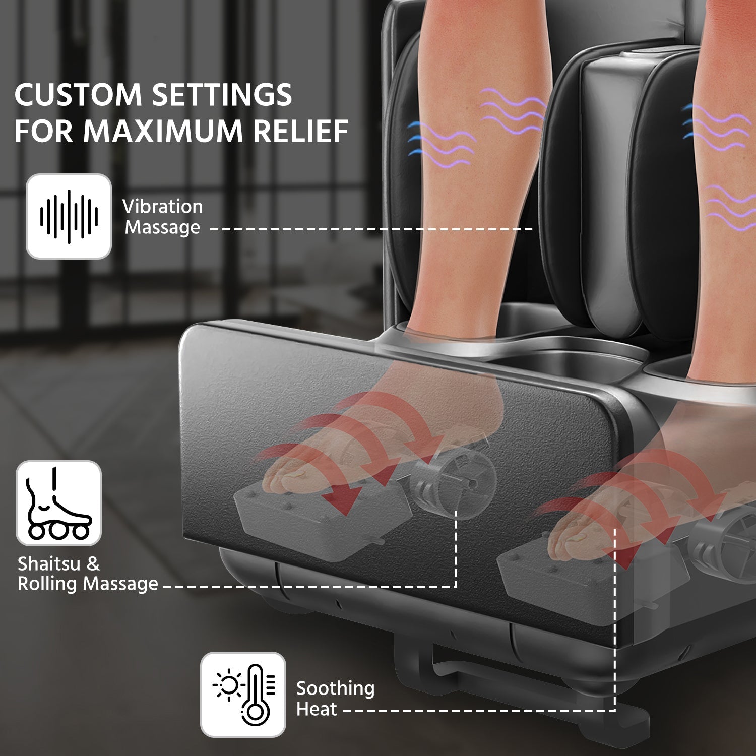 2-in-1 Foot & Leg Massager Ottoman – Shiatsu, Heat, Vibration & Air Compression