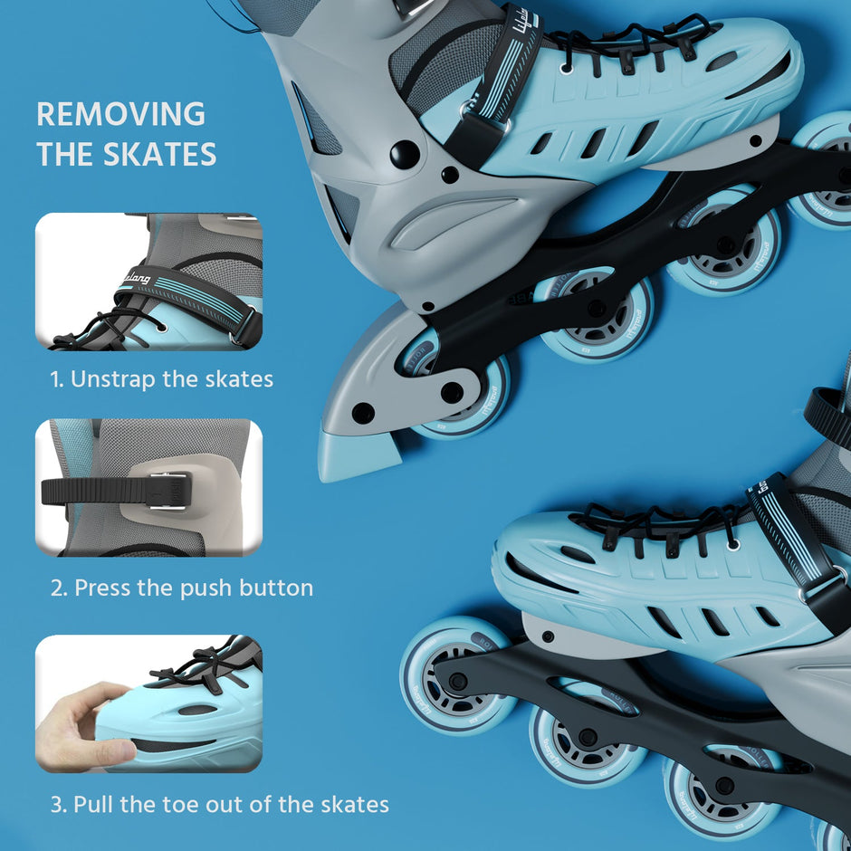 Lifelong Adjustable 4 wheel Inline skates shoes for Boys and Girls Liner Roller Skates - Large