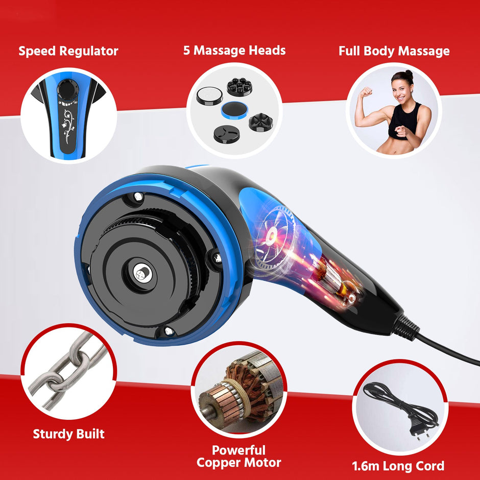 Lifelong LLM576 Full Body Massager – 4 Heads, Copper Motor, Pain Relief