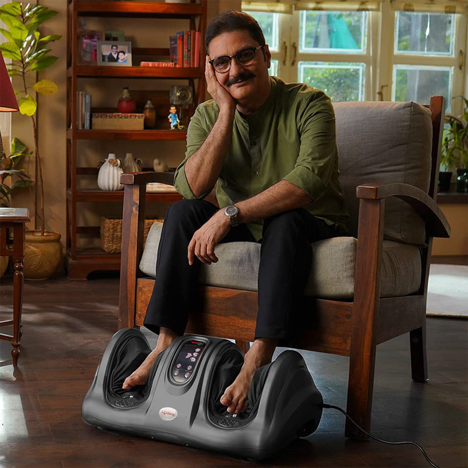 Foot & Calf Massager - Kneading, Vibration, Heat, Remote