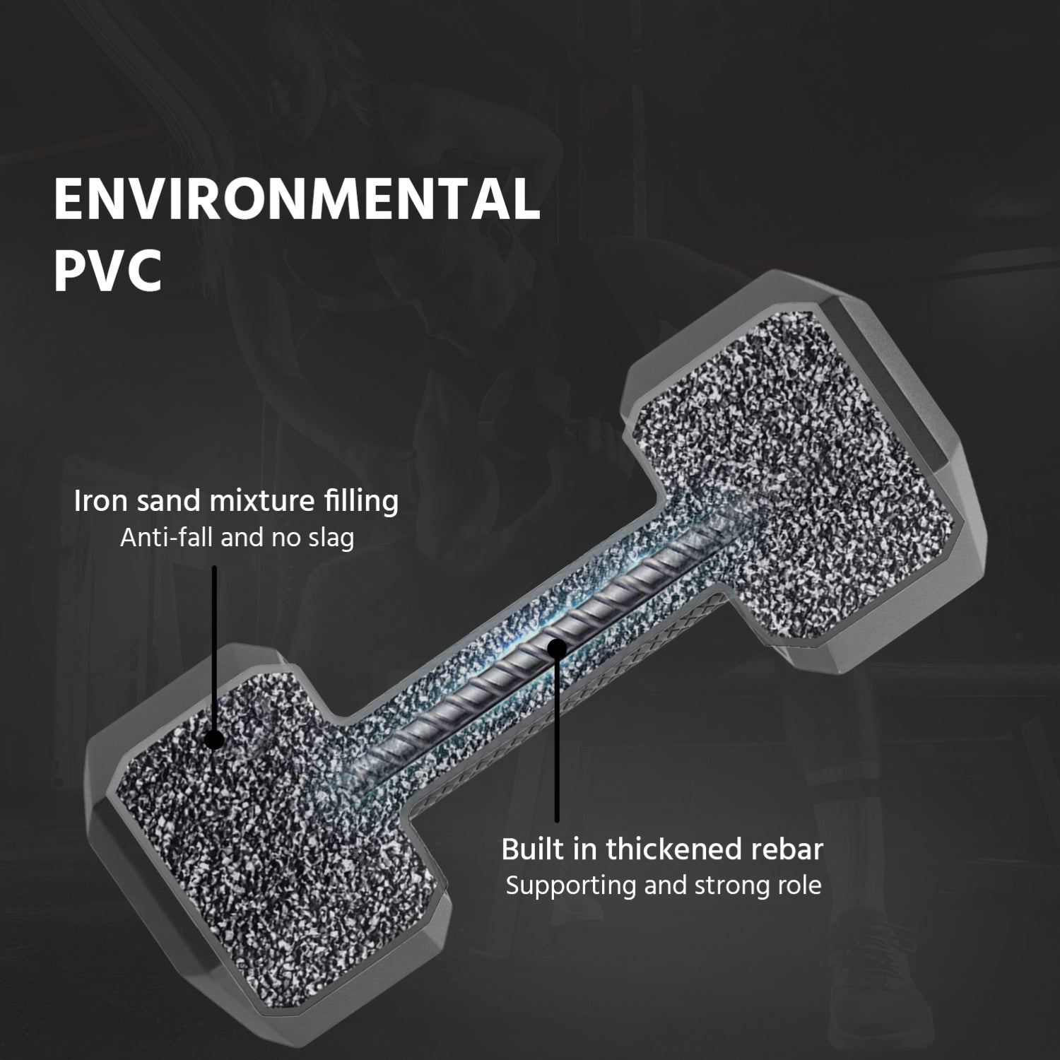 3kg Hex Dumbbells