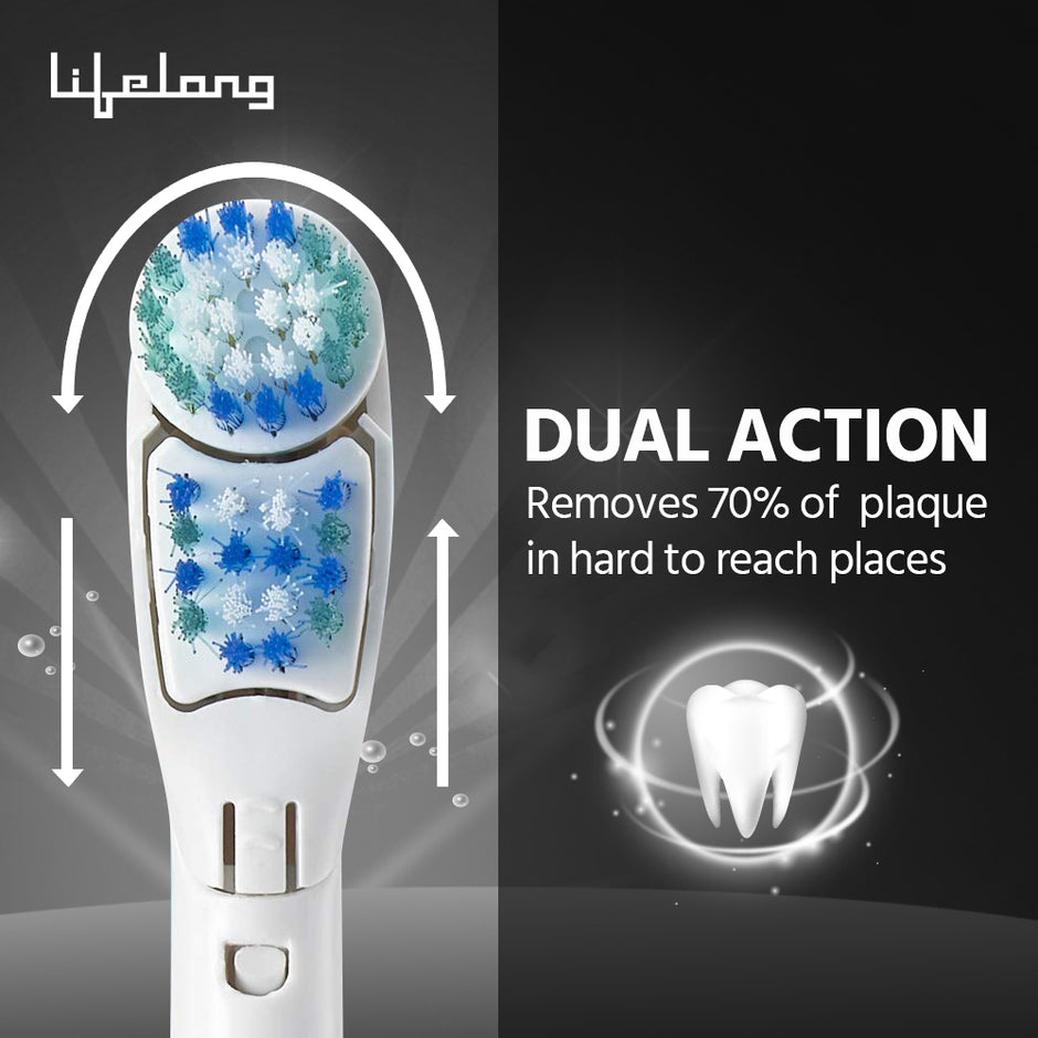 Lifelong LLDC45 Ultra Care Battery Operated Toothbrush With Replacement Head, Blue
