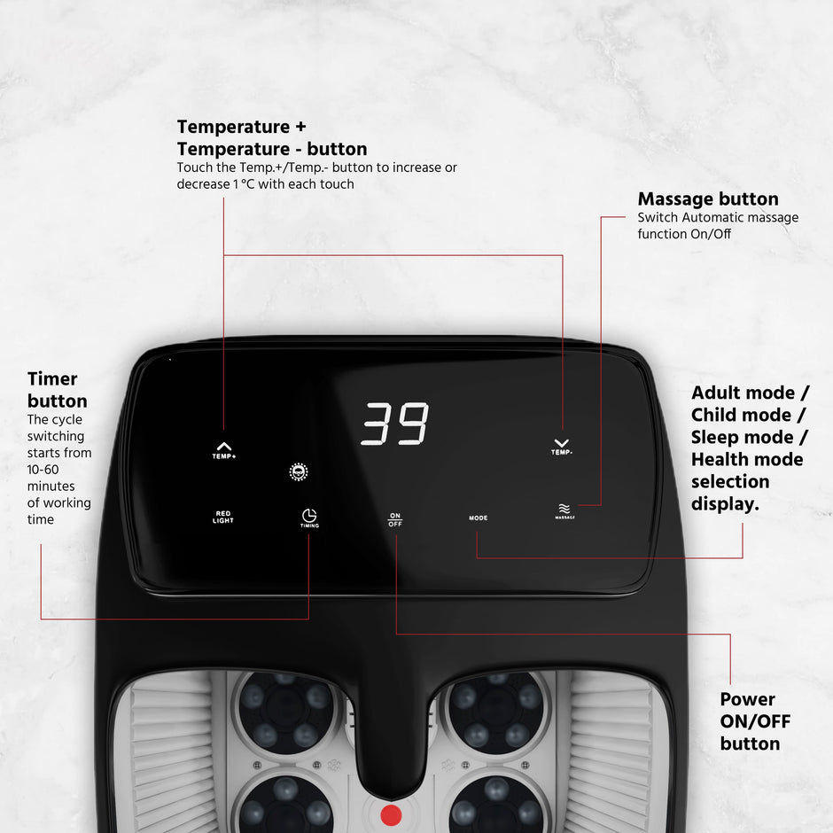 Premium Foot Spa Massager | Heat, Bubble, Rollers & Leg Massage