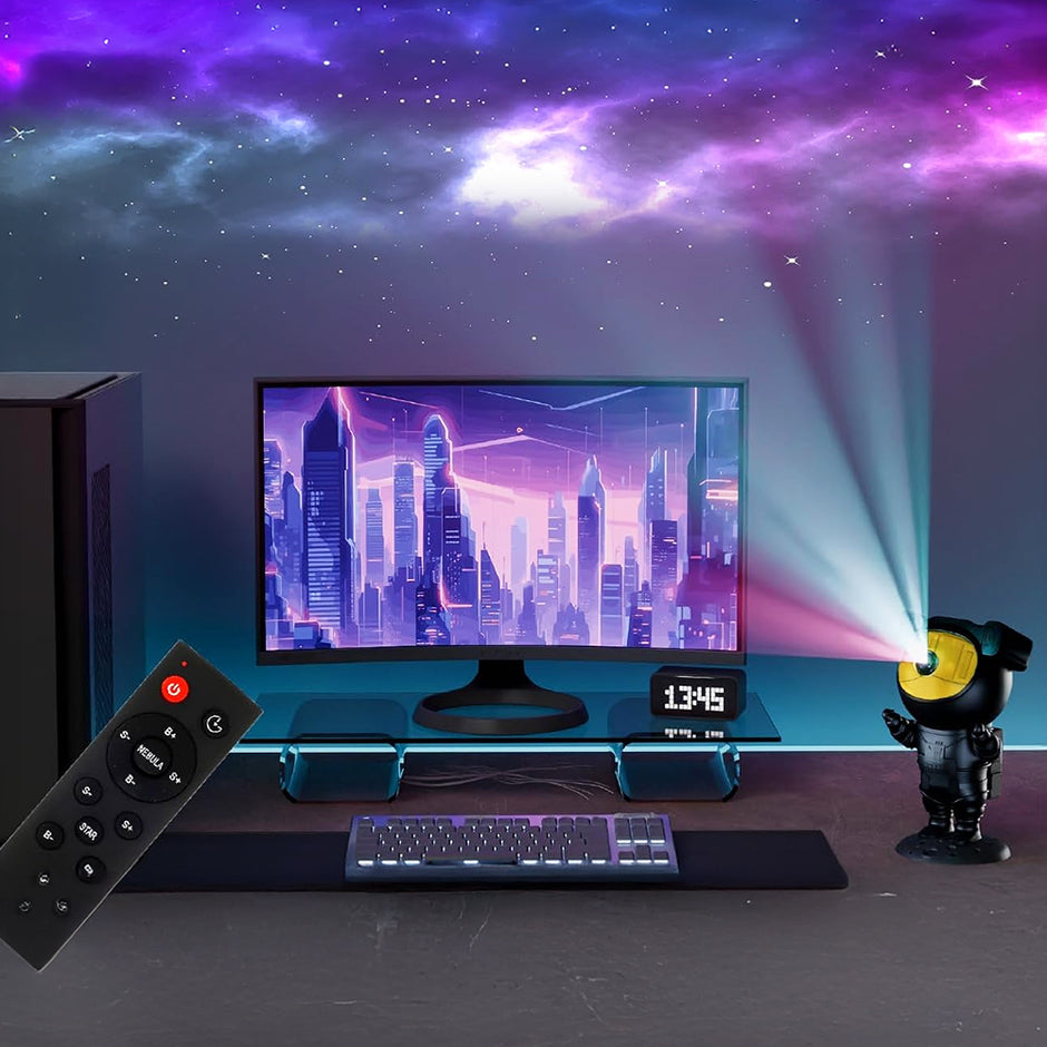 Astronaut Galaxy Projector Light for Bedroom with Remote | Star, Nebula & Space Night Lamp with Timer