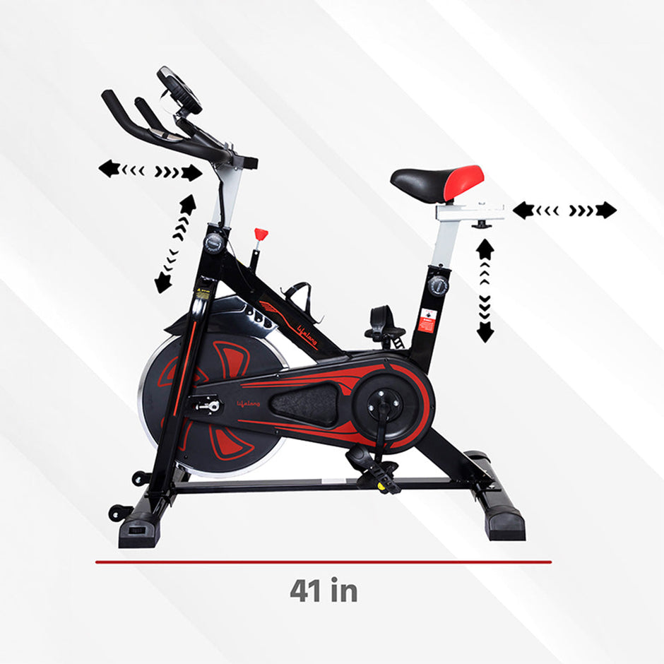 Fit Pro Spin Fitness Bike with 10Kg Flywheel, Adjustable Resistance, LCD Monitor and Heart Rate Sensor