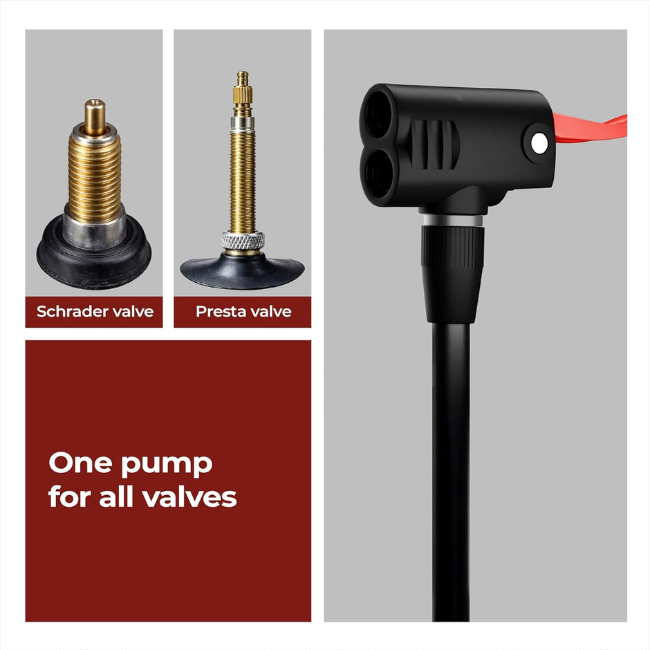 Lifelong Bike Floor Pump | 160 PSI Pressure Gauge | Cycle Pump & Foot Air Pump | Bicycle Pump | Car Tyre Inflator | Presta Schrader Deutschland Valve | For Bicycle, Ball, Scooter, Car, Toys | Black