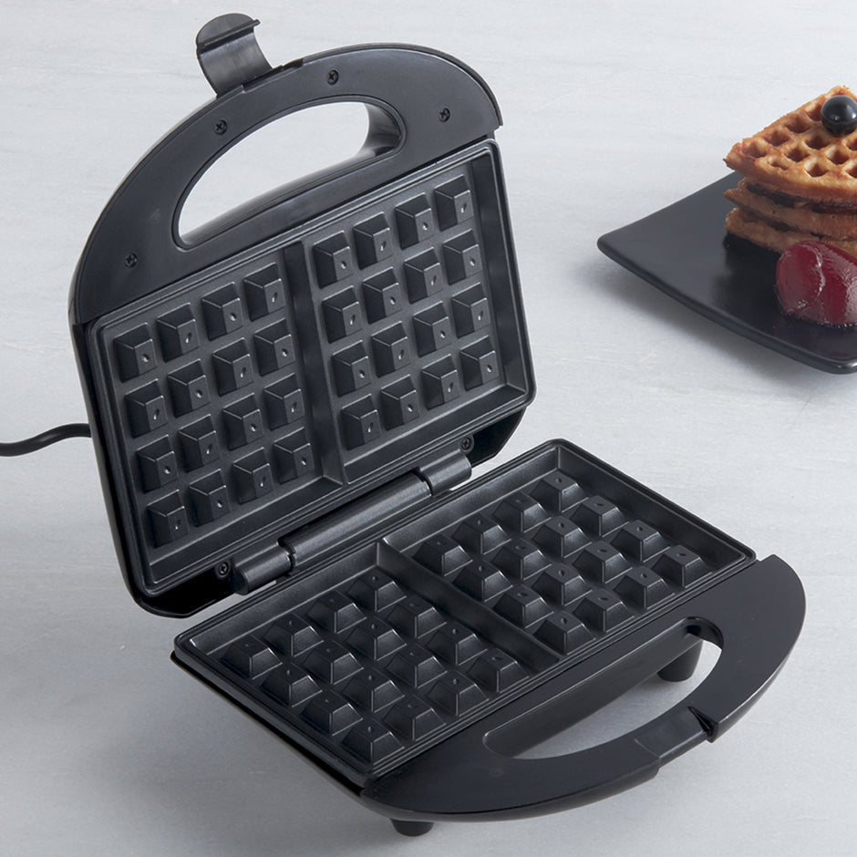 Waffle Maker Machine for Home - 750W Waffle Cone Maker with Non Stick Coating and Cool Touch Handle- 2 Belgian Waffles