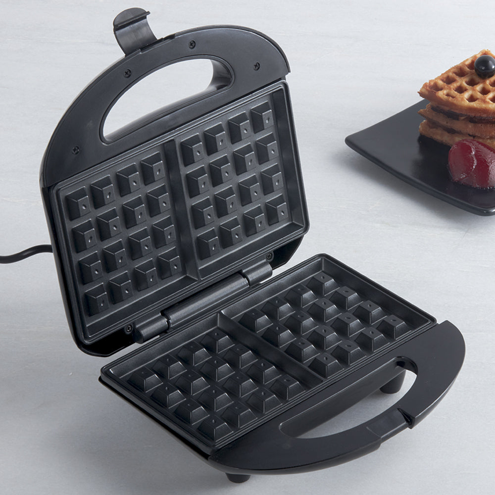 Waffle Maker Machine for Home - 750W Waffle Cone Maker with Non Stick Coating and Cool Touch Handle- 2 Belgian Waffles