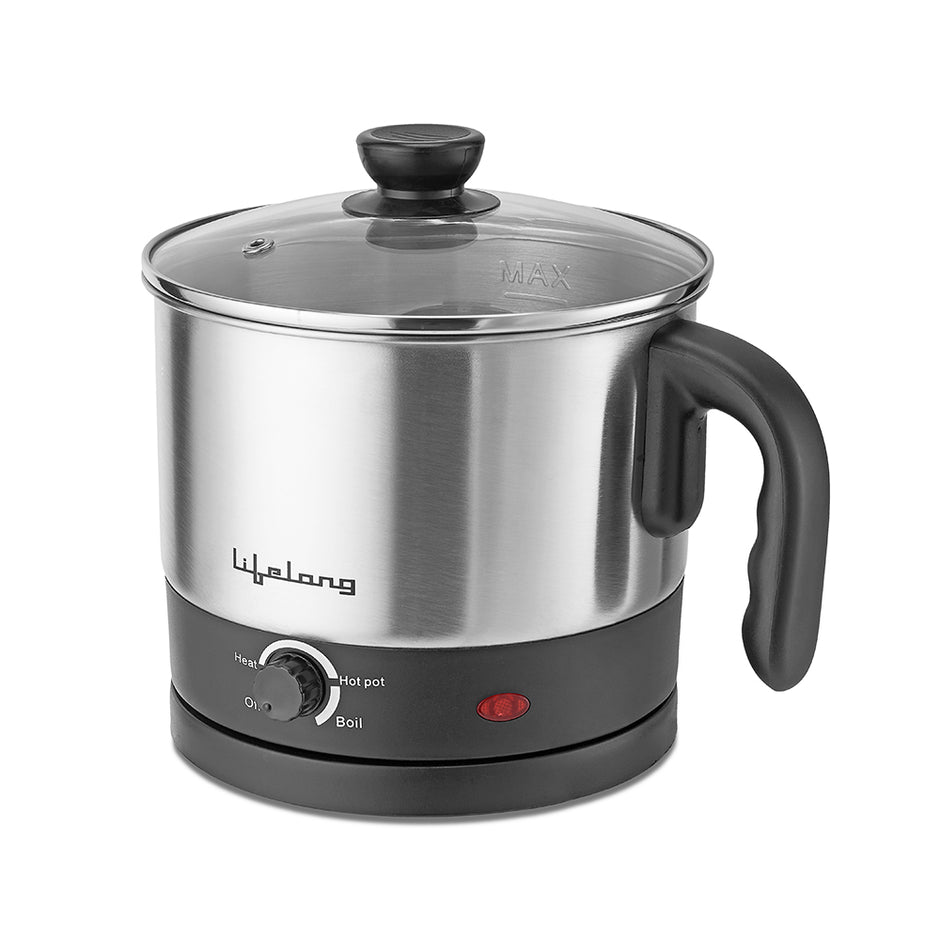 Multifunction Cooker/Kettle 1.5 litres (Best for Boiling Milk, Eggs, Soup and Maggi/Noodles), Silver, 1.5 liters (LLMC01), Stainless Steel, 600 Watt