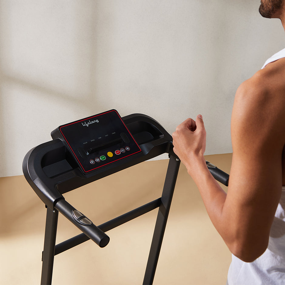 Lifelong FitPro LLTM111 (2.5 HP Peak) Manual Incline Motorized Treadmill for Home with 12 preset Workouts, Max Speed 14km/hr. (Free Installa