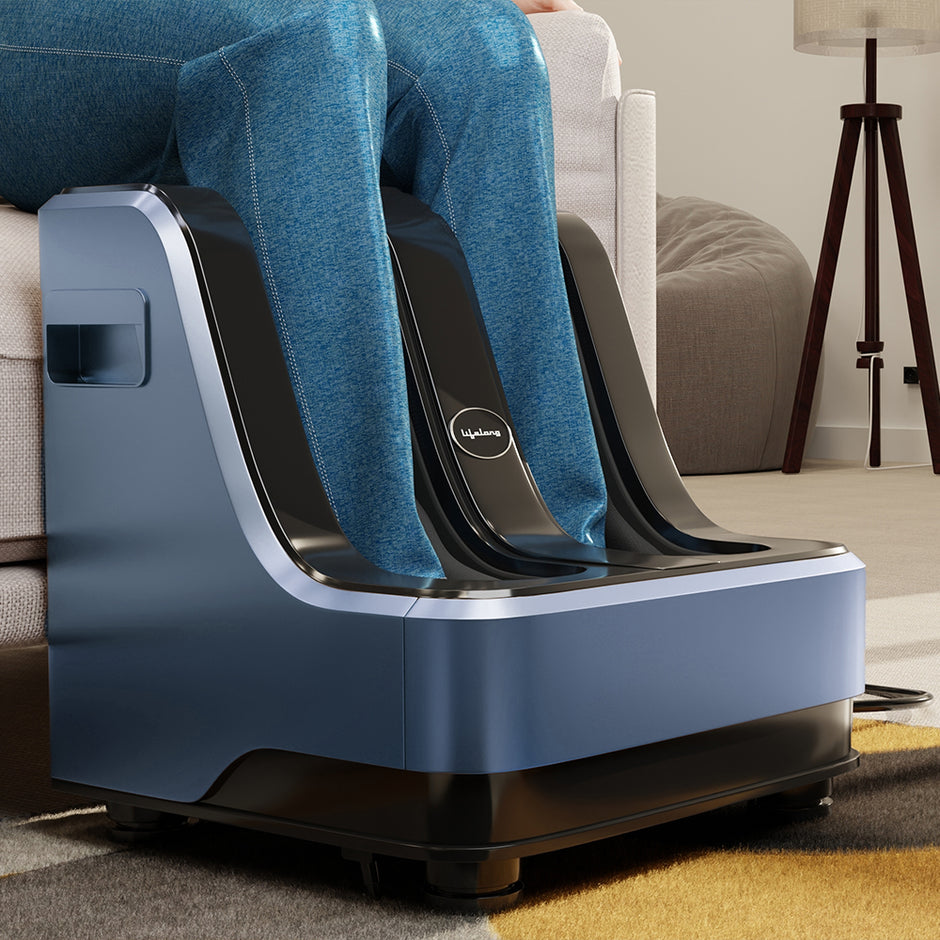Calf, Foot and Leg Massager Machine for Home | Heat + 4 Vibration Motors - Rolling, Kneading, and Shiatsu