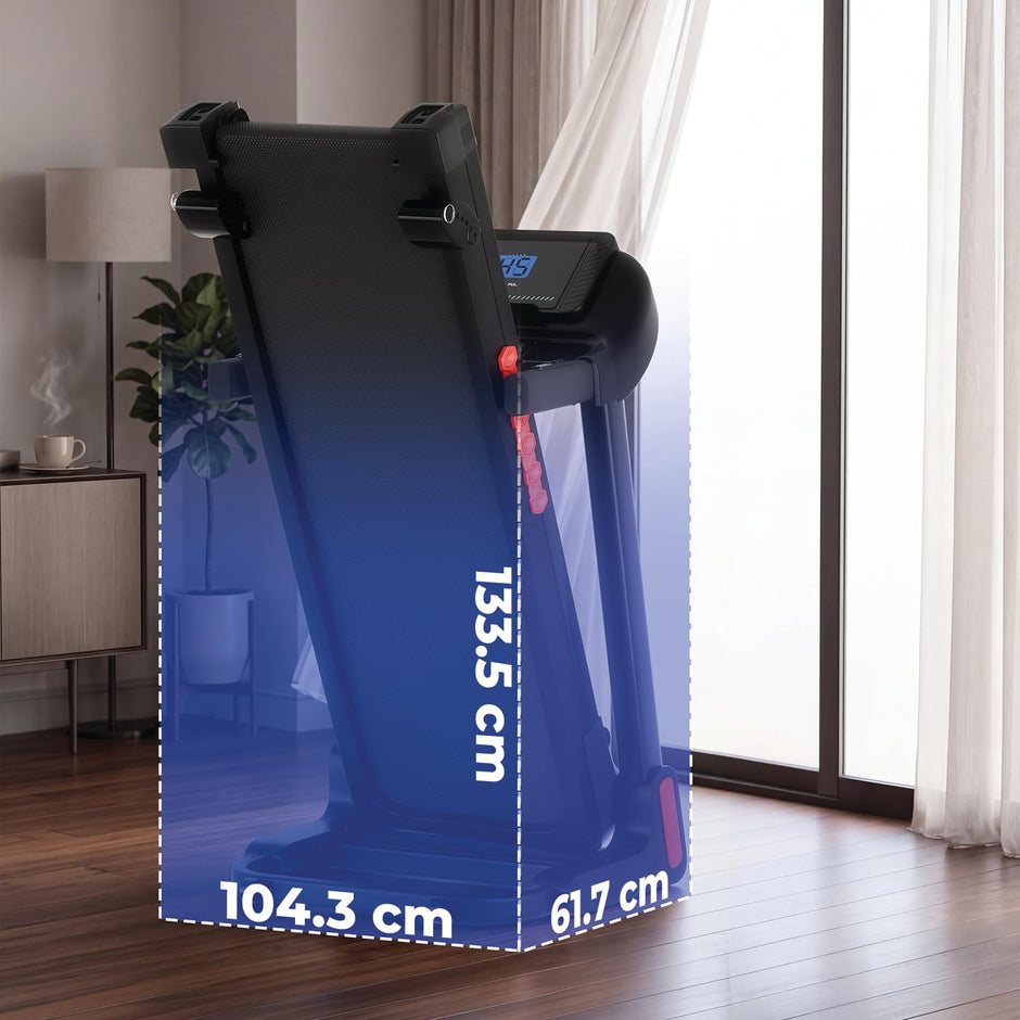 Lifelong 4.5HP Motorized Treadmill for Home | Manual Incline 12% Foldable Handle Max Speed 12 km/h LED Display | 12 Workout Programs |110 kg Capacity| Ideal Gym Equipment for Home Workout Jet Black