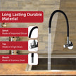 Lifelong LLKASS01, Sink Cock With flexible spout kitchen (Wall mount installation Type), Black, Polished