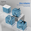 Lifelong Electronics 2500W Universal Travel Adapter All in One | 2 Type-C 25W PD & 1 USB-A 18W QC 3.0 | Dual Fuse Protection | 180+ Countries - Europe/US/Asia etc | International Socket Accessories