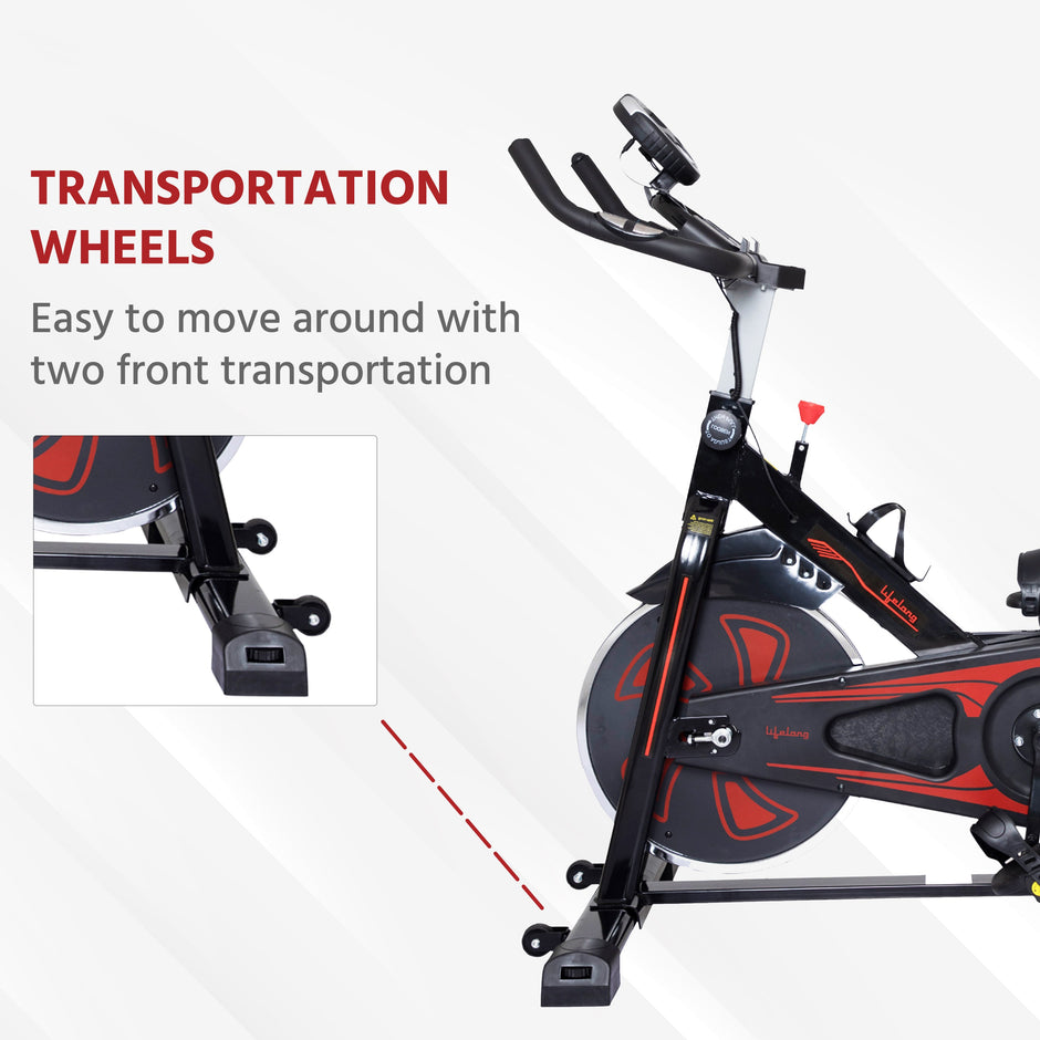8 kg Flywheel Spin Bike | 7-Level Resistance | LED Monitor & Heart-Rate Sensor | 120 kg Capacity