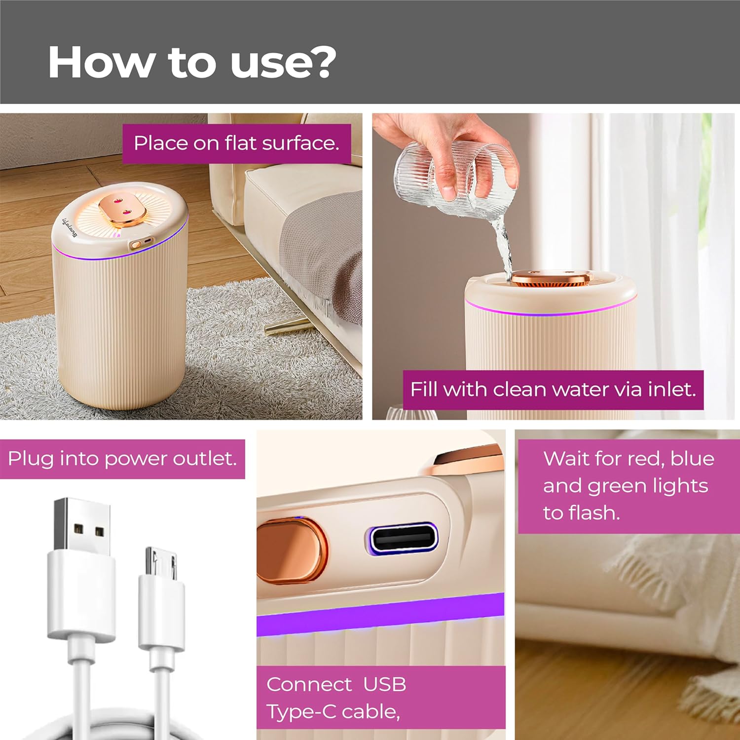 4.5 Litre Top Fill Room Humidifier for Home, Bedroom and Office (LLRH45, 1 Year Warranty)